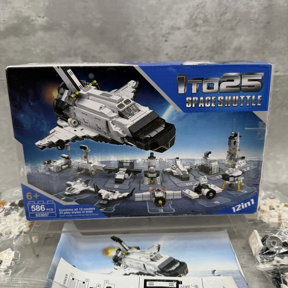 Space Shuttle 12in1 Interlocking Blocks Set Building Blocks 586 Pieces *Complete